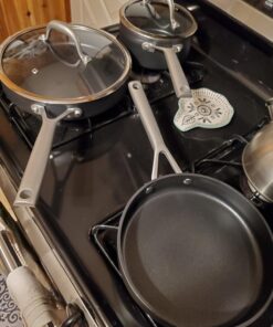 Wodillo Pots and Pans set, Nonstick Kitchen Cookware Sets, 5 PCS Induction Cookware Set, Non Stick Cooking Set w/Frying Pans & Saucepans,Dishwasher Safe, Oven Safe to 420°F 5PCS/Black 39 717i3gnlZ3L