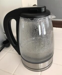 Hamilton Beach 1.7 L Glass Electric Kettle for Tea and Water, Cordless, LED Indicator, Auto-Shutoff and Boil-Dry Protection, Brushed Metal (40865), Clear Glass Kettle - Discontinued 28 717iXfYpadL 1