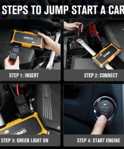 GOOLOO New GP2000 Jump Starter 2000A Car Starter Battery Pack (Up to 8.0L Gas, 6.0L Diesel Engine),12V Car Battery Charger Jumper Starter, Supersafe Portable Lithium Jump Box with USB Quick Charge yellow 29 717ioRQiLRL