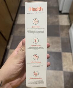 iHealth No-Touch Forehead Thermometer, Infrared Digital Thermometer for Adults and Kids, Touchless Baby Thermometer, 3 Ultra-Sensitive Sensors, Large LED Digits, Quiet Vibration Feedback, Non Contact White 47 717iolDQfmL