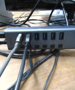 Powered USB Hub, 8-Port USB Hub 3.0 with SD/TF Card Readers, USB 3.0 Port Hub with Individual On/Off Switches and 5V/4A Power Adapter, USB C Hub Splitter for Laptop 8 IN 1 22 717jL9fC8YL