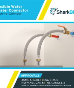 SharkBite 3/4 Inch Ball Valve x 3/4 Inch FIP x 18 Inch Stainless Steel Flexible Water Heater Connector, Push to Connect Brass Plumbing Fitting, PEX Pipe, Copper, CPVC, PE-RT, HDPE, U3088FLEX18BVLF 10 717jwZCZQfL