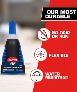 Loctite Super Glue Ultra Gel Control, Clear Superglue for Plastic, Wood, Metal, Crafts, & Repair, Cyanoacrylate Adhesive Instant Glue, Quick Dry - 0.14 fl oz Bottle, Pack of 1 29 717k0wQfoDL 1