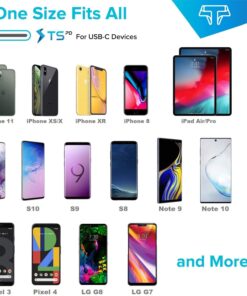 Techsmarter 63W Five Port Desktop Charging Station with 30W USB-C PD Port, 18W USB-A Port and 3 12W USB-A Ports. Compatible with iPhones, Galaxies, Androids, iPads, MacBook Air, Chromebook 12 717kPgWyS0L