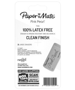 Paper Mate Pink Pearl Erasers, Large, 3 Count 23 717kfm GiVL