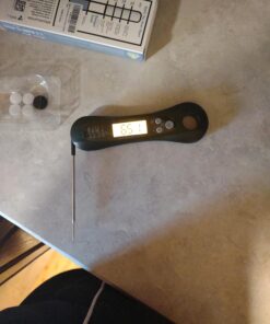 Meat Thermometer Digital, Meat Thermometers for Grilling and Cooking, Waterproof Instant Read Food Thermometer with Accurate Readings, Large LED Backlit Display and Foldable Probe for Kitchen & BBQ Black 37 717kq zPGL