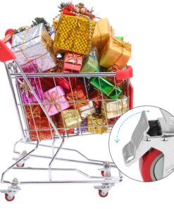 4" Swivel Plate Caster Wheels, PRITEK Heavy Duty Metal Caster Wheels Lock The Top Plate and The Wheels Replacement for Industrial Trailer or Large Home Furniture (Bearing 300lbs Each, Set of 4) Red 18 717l 5RSxL