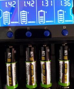 Universal Smart Battery Charger 4 Bay for Rechargeable Batteries NiMH NiCd AA AAA C Li-ion LiFePO4 IMR 18650 21700 20700 26650 14500 16340 18500 10440 18350 RCR123a LCD Display UL Listed 39 717l0EAid7L