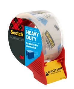 Scotch Heavy Duty Packaging Tape, 1.88" x 54.6 yd, Designed for Packing, Shipping and Mailing, Strong Seal on All Box Types, 3" Core, Clear, 4 Rolls (3850-4RD) 25 717l9H6kwZL
