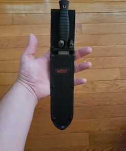 MTECH USA MT-20-77GY Double-Edged Fixed Blade Knife with Black Handle, Grey, 11.25-Inch 28 717oMs DZmL