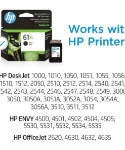 HP 61XL Black High-yield Ink | Works with DeskJet 1000, 1010, 1050, 1510, 2050, 2510, 2540, 3000, 3050, 3510; ENVY 4500, 5530; OfficeJet 2620, 4630 Series | Eligible for Instant Ink | CH563WN 9 717oXhBu7BL