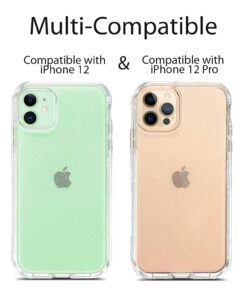 Alternative view of Coolwee Crystal Glitter Full Protective Case Compatible with iPhone 12, Compatible with iPhone 12 Pro Heavy Duty Hybrid 3 in 1 Rugged Shockproof Women Girls Transparent Shiny Clear Bling Sparkle Crystal Bling