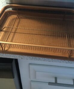 Copper Chef, 2-Piece Non-Stick Bakeware Set for Oven with Crisper Pan and Cookie Sheet, 13 x 9-Inch, N5O4RBL, Copper 35 717p6uY7KiL