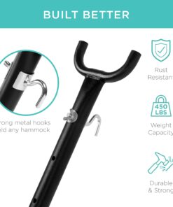 Best Choice Products Portable Heavy-Duty 9ft Steel Hammock Stand w/Built-in Wheel, Carrying Case, Weather-Resistant Finish, 450lb Capacity 26 717qFNKpn2S