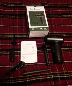 Compressed Air Duster,Fulljion 3-Gear to 51000RPM Electric Air Duster Portable Air Blower with LED Light, 6000mAhRechargeable Cordless Air Duster for Computer Keyboard Fast Charge(Black) Black 43 717rOmicwoL