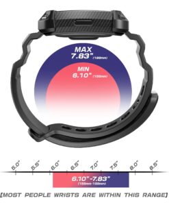 SUPCASE Unicorn Beetle Pro Series Design for Fitbit Charge 2, Replacement Bands with Built-in Rugged Protective Case (Black) Black 29 717s gWpqeL