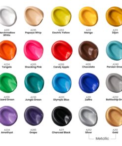 Alternative view of ARTEZA Outdoor Acrylic Paint Set, 20 Colours, 59 ml Bottles, with Storage Box, Rich Pigments, Multi-Surface Paints for Rock, Wood, Fabric, Leather, Paper, Crafts, Canvas and Wall Painting 20 x 59ml (2 fl oz) Outdoor