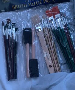 Artlicious Paint Brushes - Acrylic Paint Set and Detail Paint Brushes for Kids - Use with Craft, Watercolor, Oil, Gouache Paints, Face Art, Washable Paints, Miniature Detailing and Rock Painting 30 Pack 19 717soWQ3H9L