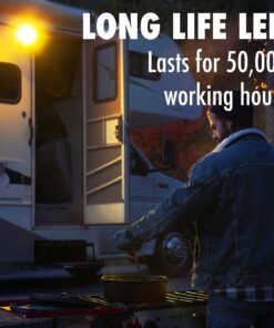 Lumitronics RV 12V LED Exterior Porch Utility Light - Clear & Amber Lenses (Black) No Switch - LED Black Base 18 717swaV3hRL