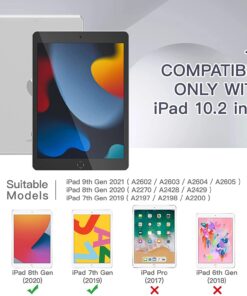 Alternative view of New iPad Case 9th/8th/7th Generation with Screen Protector for Kids | TSQ iPad 10.2 Case Shockproof Protective | iPad 9th 8th 7th Gen Case 2021 2020 2019 with Stand Hand Shoulder Strap | Black