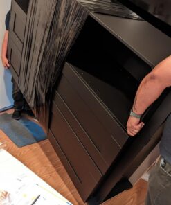 2-Pack Black Stretch Wrap 18" x 1000 Feet 80 Gauge Industrial Strength with Plastic Handle, Plastic Pallet Supplies Durable Self-Adhering for Packing, Moving, Heavy Duty Shrink Film Rolls Black-2-Pack 18 717tQs0HHEL