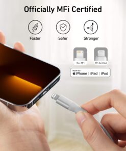 Anker iPhone Charger Cable 10 Foot, Powerline+ II Lightning Cable, (10 ft MFi Certified) Extra Long iPhone Charging Cord Compatible with iPhone SE 11 Pro Max Xs XR X 8 7 6S, iPad 8 and More (Silver) 10ft Silver 22 717uyDR8ML