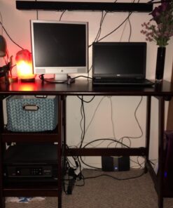 SEI Furniture Langston Spacious A Frame 2 Fixed Shelves Desk, Espresso 40 717vRlnMsNL