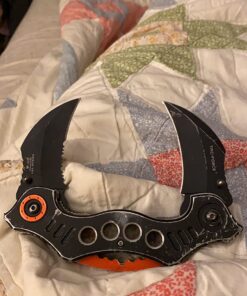 TAC Force TF-669 Series Assisted Opening Tactical Double-Blade Folding Knife, 5-1/4-Inch Closed Black 21 717vWwVJ21L