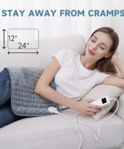 Heating Pad for Back Pain Relief, ZUODUN Electric Heating Pads for Cramps with Auto Shut Off & 6 Heat Levels, Moist Heat Therapy, Machine Washable, LED Controller, Gifts for Women, Men Gray-12 x 24 Inch 28 717vaicGvyL