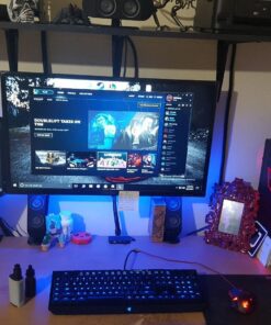 Mount-It! Single Monitor Arm Mount | Desk Stand | Full Motion Height Adjustable Articulating Tilt | Fits 19 21 24 27 29 30 32 Inch VESA 75 100 Compatible Computer Screen | C-Clamp and Grommet Base 54 717wEg6QuYL