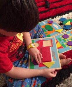 Melissa & Doug Beginner Wooden Pattern Blocks Educational Toy With 5 Double-Sided Scenes and 30 Shapes 32 717wGROzjsL