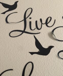 Blinggo Vinyl Decal Live Every Moment, Laugh Every Day, Love Beyond Words Wall Quote Black 15'' X 22'' 37 717wyrBUjcL