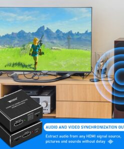 Tendak 4K x 2K HDMI to HDMI and Optical TOSLINK SPDIF + 3.5mm Stereo Audio Extractor Converter HDMI Audio Splitter Adapter(HDMI Input, HDMI + Digital/Analog Audio Output),AV-096-BK 26 717x9kJlVL
