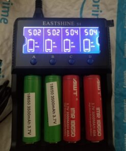 Universal Smart Battery Charger 4 Bay for Rechargeable Batteries NiMH NiCd AA AAA C Li-ion LiFePO4 IMR 18650 21700 20700 26650 14500 16340 18500 10440 18350 RCR123a LCD Display UL Listed 46 717xlxj98qL