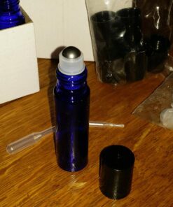 Vivaplex, 6, Cobalt Blue, 10 ml Glass Roll-on Bottles with Stainless Steel Roller Balls - .5 ml Dropper Included 57 717yCfgyBKL