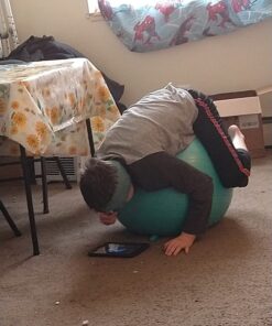 Flexible Seating for Classroom Elementary & Middle School, Kids Yoga Ball Chair Wobble Seat for Sensory Kids - Improve Focus & Balance with Alternative Seating Desk Ball Chairs for Students Sitting 55cm (Kids Height = 56" - 63") Turquoise 25 717yUKe13lL