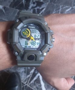 FANMIS Mens Analog Digital Dual Display Sports Watches Military Multifunctional 50M Waterproof LED Watch with Alarm Stopwatch Backlight 12H/24H Outdoor Running Swimming Green 31 717yUMYEw7L