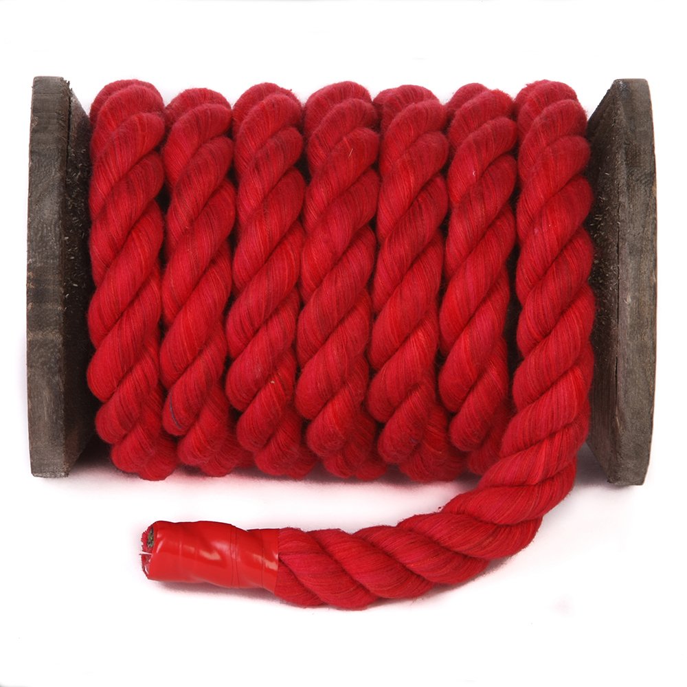 Ravenox Natural Twisted Cotton Rope | Made in The USA | Strong Triple-Strand Cordage for Sports, Décor, Pet Toys, Crafts, Macramé & Indoor Outdoor Use| by The Foot & Diameter (Multiple Color) Red 1/2 Inch x 640 Feet 2 Ravenox Natural Twisted Cotton Rope | Made in The USA | Strong Triple-Strand Cordage for Sports, Décor, Pet Toys, Crafts, Macramé & Indoor Outdoor Use| by The Foot & Diameter (Multiple Color) Red 1/2 Inch x 640 Feet - Image 2