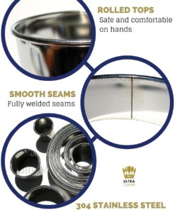 Ultra Cuisine 11 Piece Small Circle Cookie Cutter Set, Graduated Round Cookie Mold Cutter for Donuts & Scones, Heavy-Duty, Stainless-Steel w/3 Pastry Ring Cookie Cutters for Baking 22 717yuNdWBcL