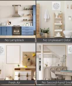 Hon&Guan 6'' Wall Exhaust Fan Through Wall Fan, 116 CFM Garage Exhaust Fan Bathroom Wall Exhaust Fan for HVAC System, Super Silent, Strong Exhaust Fan 150C HGA-C 14 717za0E8hfL