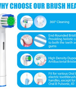 Replacement Toothbrush Heads Compatible with Oral-B Braun, 4 Pcs Professional Electric Toothbrush Heads Brush Heads for Oral B Replacement Heads Refill Pro 500/1000/1500/3000/3757/5000/7000/7500/8000 4 Count (Pack of 1) 10 717zczOeiRL
