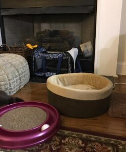 K&H Pet Products Thermo-Kitty Bed Heated Cat Bed Small 16 Inches Mocha/Tan 16.0"L x 16.0"W x 6.0"Th Retail Package 37 718 JUMdQDL