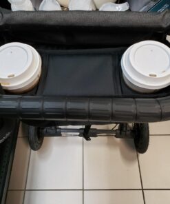 Britax Stroller Organizer with Insulated Cup Holders | Large Center Compartment with Magnetic Closure + 3 Outer Pockets + Folds with Stroller, No Removal Needed Black 41 718 JlnCX1L