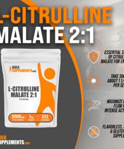 BULKSUPPLEMENTS.COM L-Citrulline Malate 2:1 Powder - L Citrulline Malate Supplement, Citrulline Malate Powder - Unflavored & Gluten Free - 3g per Servings, 333 Servings, 1kg (2.2 lbs) 2.2 Pound (Pack of 1) 11 71804HbTcL
