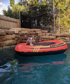 INTEX Explorer Inflatable Boat Series: Dual Air Chambers – Welded Oar Locks – Grab Handles – Bow Rope – Sporty Design Explorer 100 29 7181 7wn93L