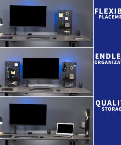 VIVO Steel Clamp-on Desk Pegboard, 24 x 20 inch Privacy Panel, Magnetic Peg Board, Office Accessory Organizer, Above or Below Desk Placement, Black, PP-DK24B 24" 21 7182ugoo05L