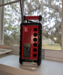 Midland - ER310, Emergency Crank Weather AM/FM Radio - Multiple Power Sources, SOS Emergency Flashlight, Ultrasonic Dog Whistle, & NOAA Weather Scan + Alert (Red/Black) 29 7183jR5KYbL