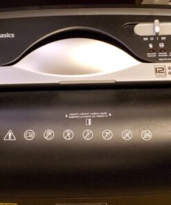 Amazon Basics 12 Sheet Cross Cut Paper and Credit Card Home Office Shredder with 4.8 Gallon Bin, Black 33 7184KU2yGML