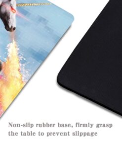 Apottwal MP-0003 Funny Cute Cat Dressed as Rambo with Gun Riding a Glowing Red Eyes Fire Breathing Unicorn Mouse Pad 1 18 71857mruLiL