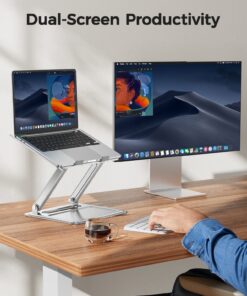 LORYERGO Adjustable Laptop Stand, Portable Riser for 17.3inch Laptops, Adjustment for Desk, Holds Up to 17.6lbs Notebook - Sliver 27 7185oUdwmgL